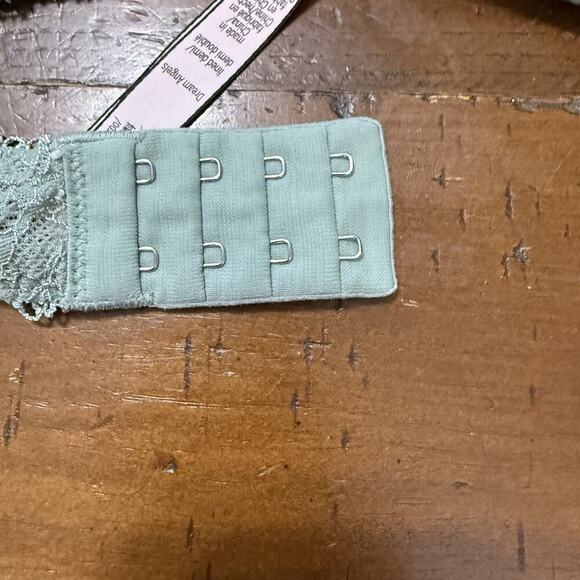 VICTORIAS SECRET DREAM ANGELS SIZE 36 D GREEN HIGH NECK LACE CUTOUT LINED DEMI - Picture 4 of 9